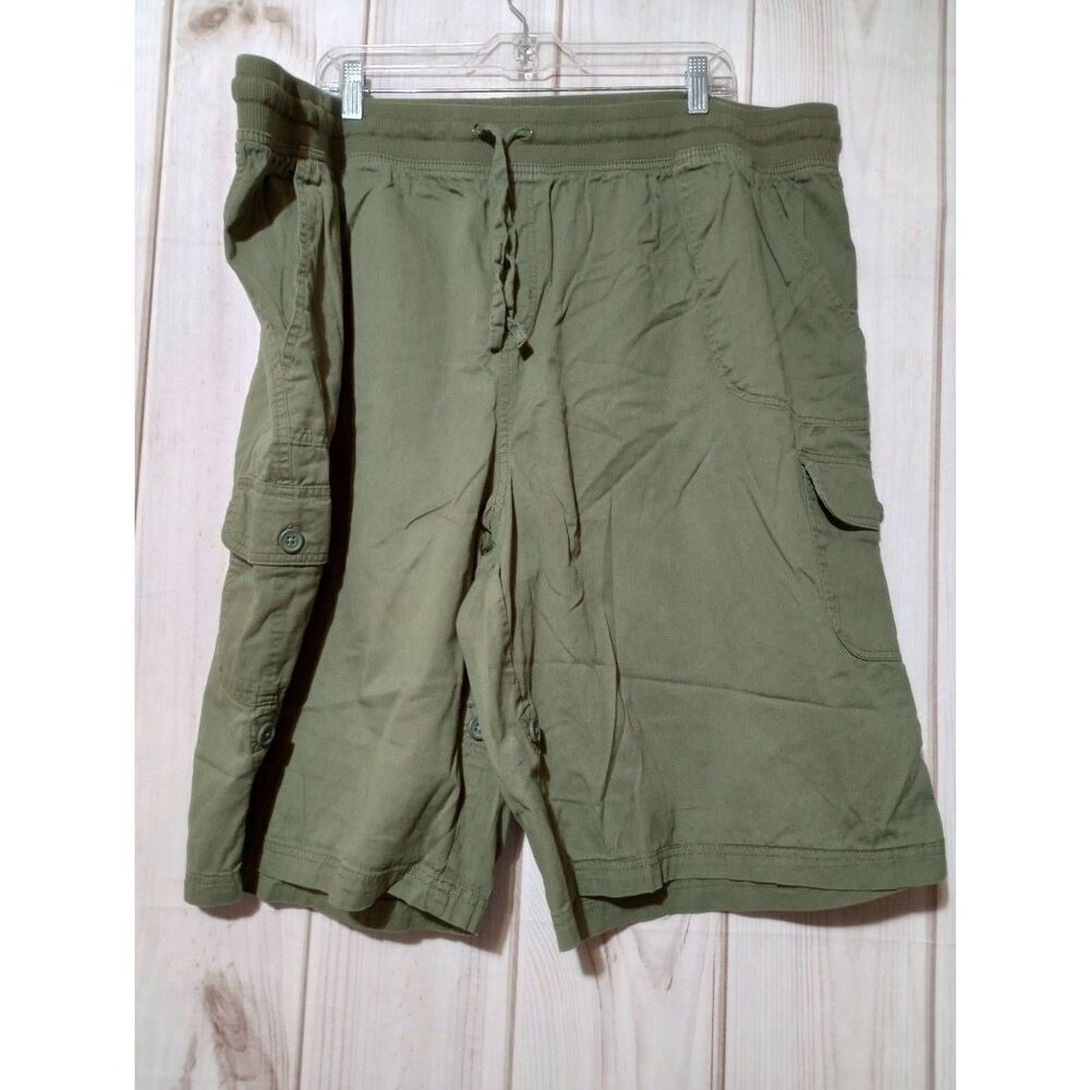 Woman Within Shorts Ladies 28W Green Pull On Waist